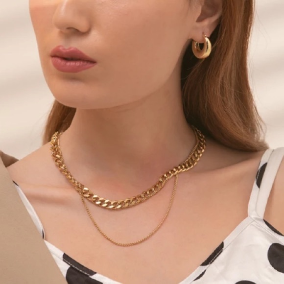 💛18K gold double layer necklace - Picture 5 of 7